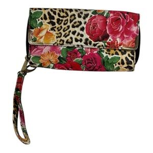Floral and Leopard Print mobwife baddie aesthetic Clutch wallet wristlet